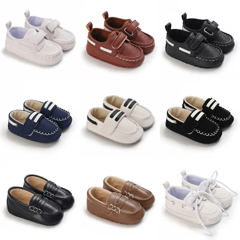 Newborn Baby Prewalker Girls Boys Casual Shoes Leather Non-Slip Soft-Sole Infant Toddler First Walkers 0-18M Baptism 0