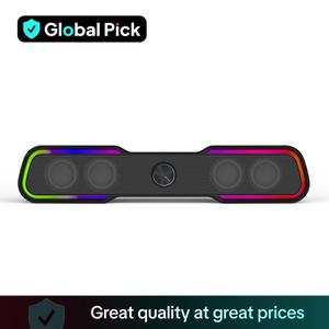 HP DHE-6002 Wired RGB Multimedia Speaker, Long Desktop Speaker for Home & Office Computers, Cute and Chic-Style Gift for Girl