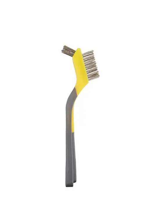 Stainless Steel Mini Brushes, Soft Grip, 3-Pack, Grey/Yellow 1