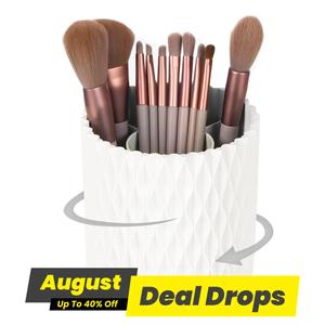 360° Rotating Makeup Brush Holder, 1 Count Cosmetics Storage Container, Ace Home Makeup Organizer, Desktop Stationary Organizer for Home Office Dormitory Bathroom, Home Decor Uk, Makeup Organizer Box, Plastic Storage Box, Organizing Tool