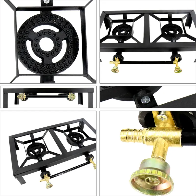 Large Gas LPG Burner Cast Iron Cooker Gas Boiling Ring Restaurant Catering 4