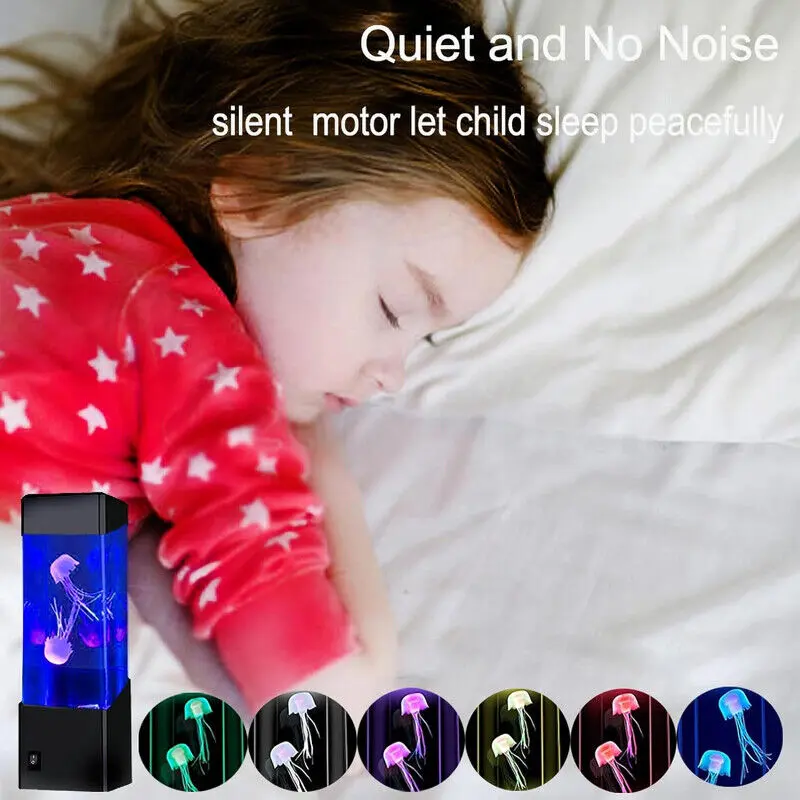 7LED Jellyfish Lava Lamp Aquarium Tank Bedside Night Atmosphere Mood Light Gifts 5