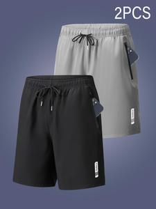 Men's Letter Print Drawstring Waist Shorts, Casual Breathable Comfortable Shorts for Summer, Men's Bottoms for Daily Wear