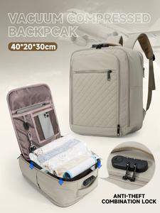 Vacuum Compression Backpack, Wizz Air Approved, Large Capacity, 180° Opening, Vacuum Pump, Luggage Sleeve, Ideal for Travel and Business Trips