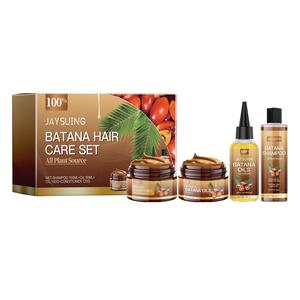 Batana Care Set, 4 Counts/set Hair Shampoo & Conditioner & Hair Oil & Hair Cream, Moisturizing Hair Care Kit for Dry & Damaged Hair