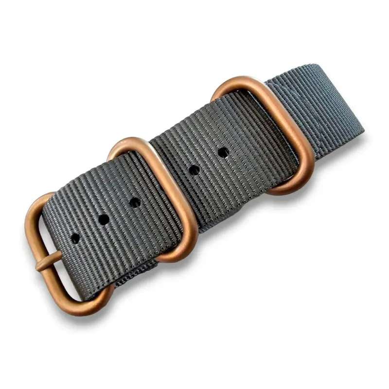 Military Nylon Watch Strap Bronze PVD Buckle 20mm 22mm 3