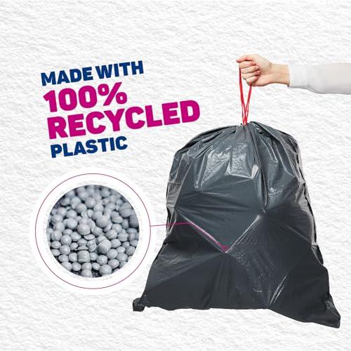 Bacofoil Elasti-Fit Bin Liners - 30L Recycled bin bags, 6 Rolls (72 Bags) - Leak-Proof, Elastic Fastening for Secure Fit - Made from 100% Recycled Plastic - Eco-Friendly Waste Disposal. 2