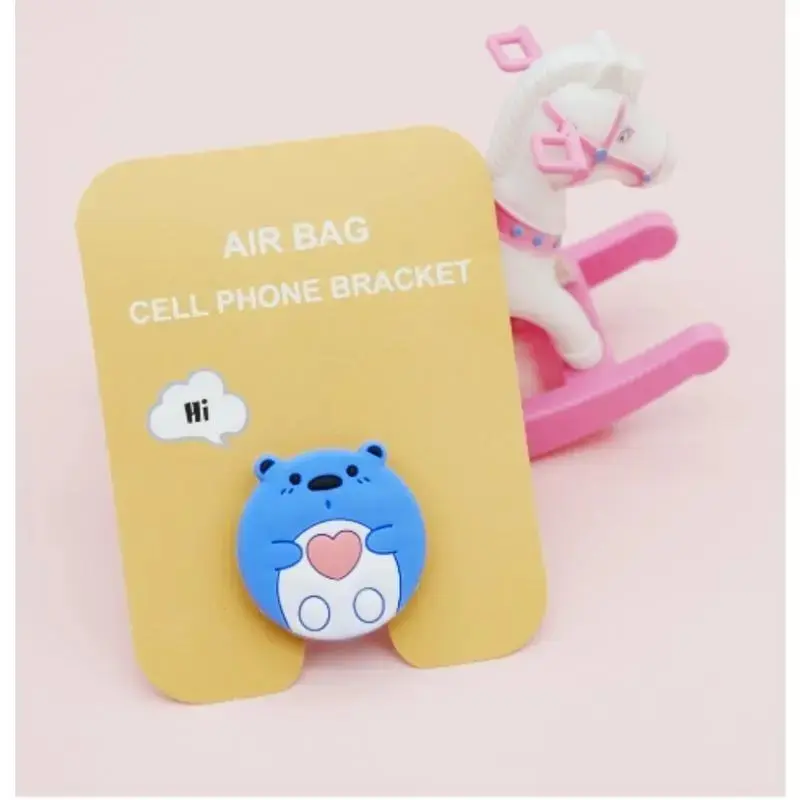 (Giveaway)1 cartoon bear silicone phone holderSticky desktop phone holder Soft silicone foldingphone grip 8