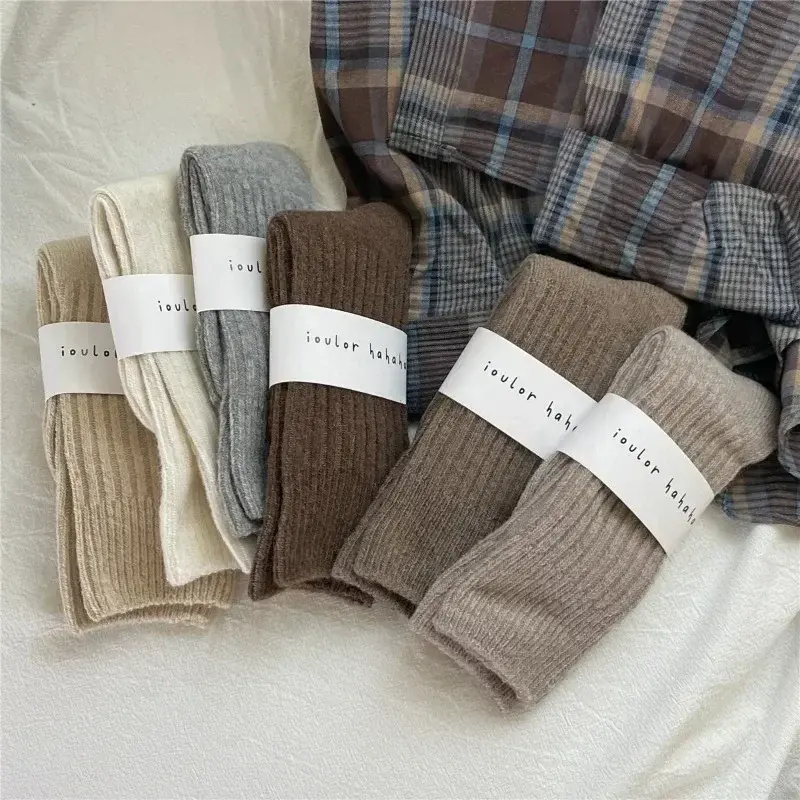 Wool Cashmere Thermal Long Sock for Women Homewear Sleeping Thicken Warm Crew Socks Women Socks Autumn Winter Calcetines Mujer Womenswear Comfort Bridal Basic 3
