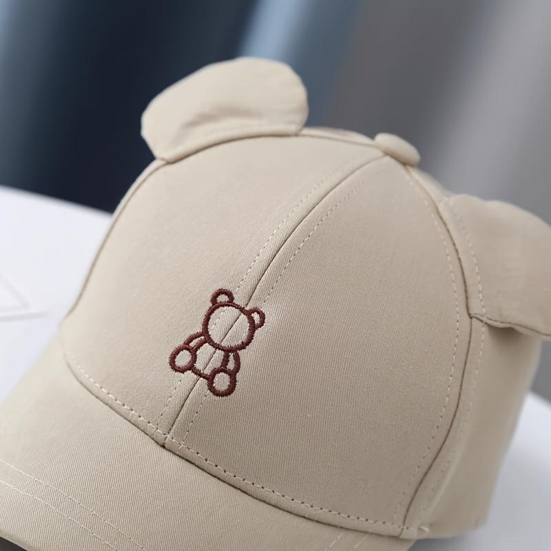 Product Introduction of A&H      1pc Embroidered Little Bear Baseball Cap - A Versatile Choice for Boys and Girls, Ideal for Summer Beach Trips. 3