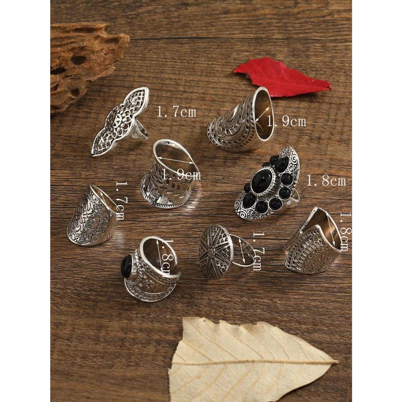 5pcs/Set Bohemian Vintage Exaggerated Ring Set 2