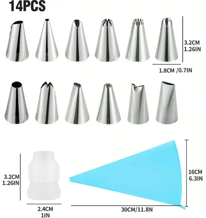 SHEIN Basic 21-Piece Pink Baking Piping Bags & Tips Set for Cake Decorating - Bakeware Included 1