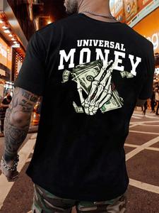 Men's Letter & Skeleton Print Round Neck Tee, Loose Casual Short Sleeve Crew Neck T-shirt for Summer, Fashion Men's Top for Daily Wear