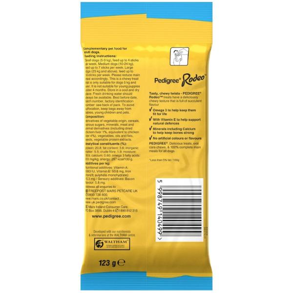 70 Pedigree Rodeo Duos Dog Treats Chicken & Bacon Dog Chews (10x123g) 3