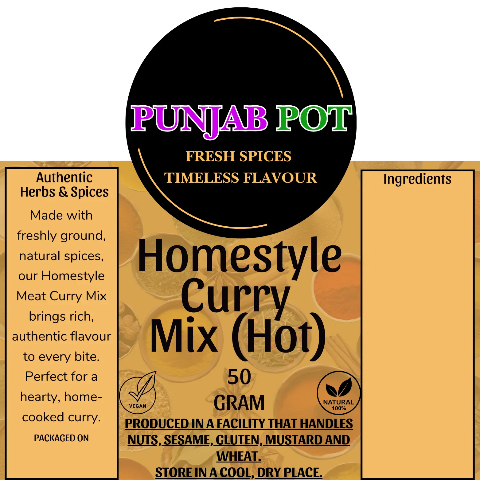 Homestyle Curry Mix (Hot) - Spicy and Flavorful Seasoning - Spice Powder