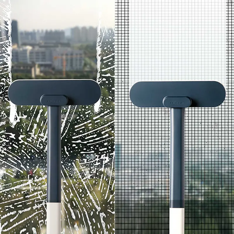 【LOLOVELO】1 multifunctional long handled window brush, wet and dry dual-usecleaning brush,glass brush,sofa,wall, pet hair, carpet cleaning White 1