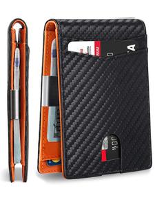 Men's Minimalist Carbon Fiber Pattern Wallet, Casual Plain Multi Card Slot Wallet, Simple Style Card Holder for Daily Use