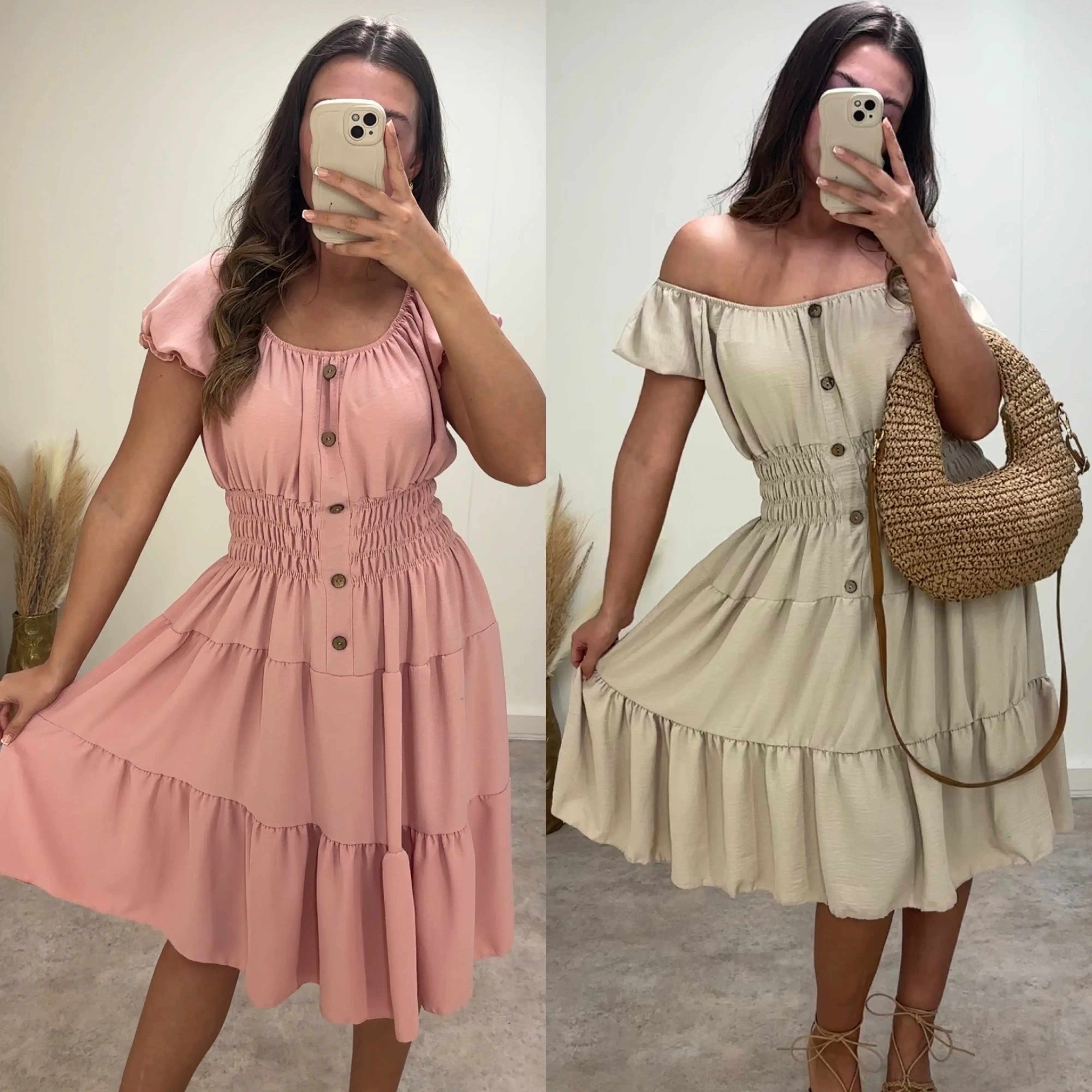 BLOOM midi smock dress (UK 10-20)