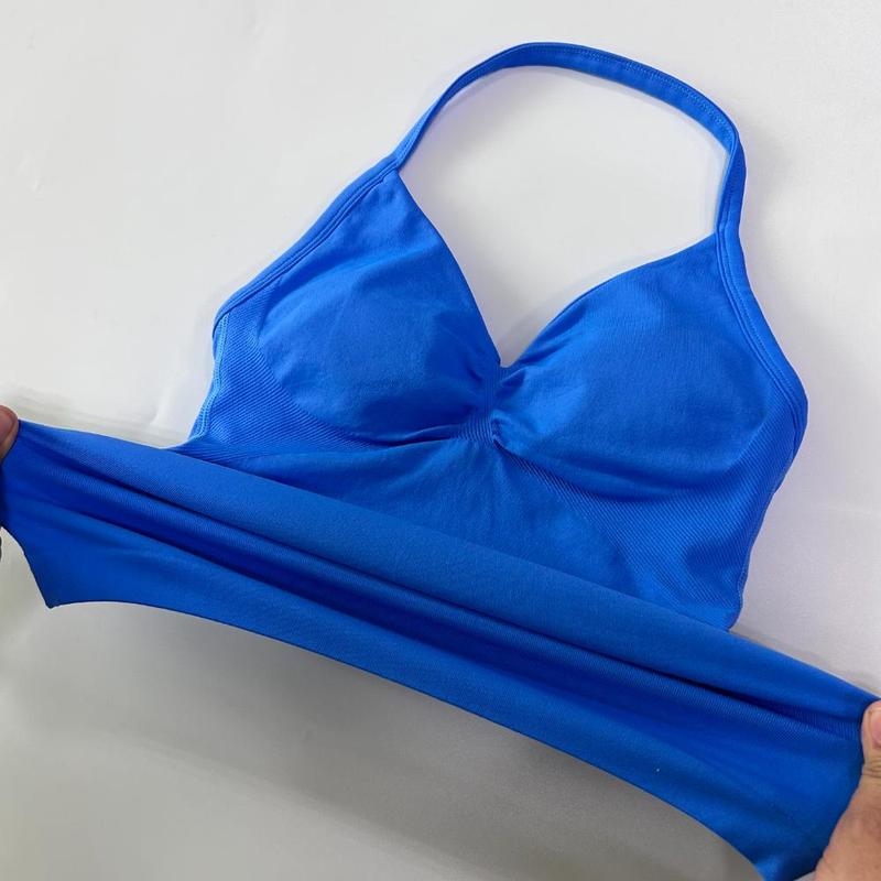 Product Introduction of 2Pcs  Gym Set Women Backless Tank Tops High Waist Scrunch Seamless Shorts Gym Suit Fitness Clothes Activewear Workout Sets 19