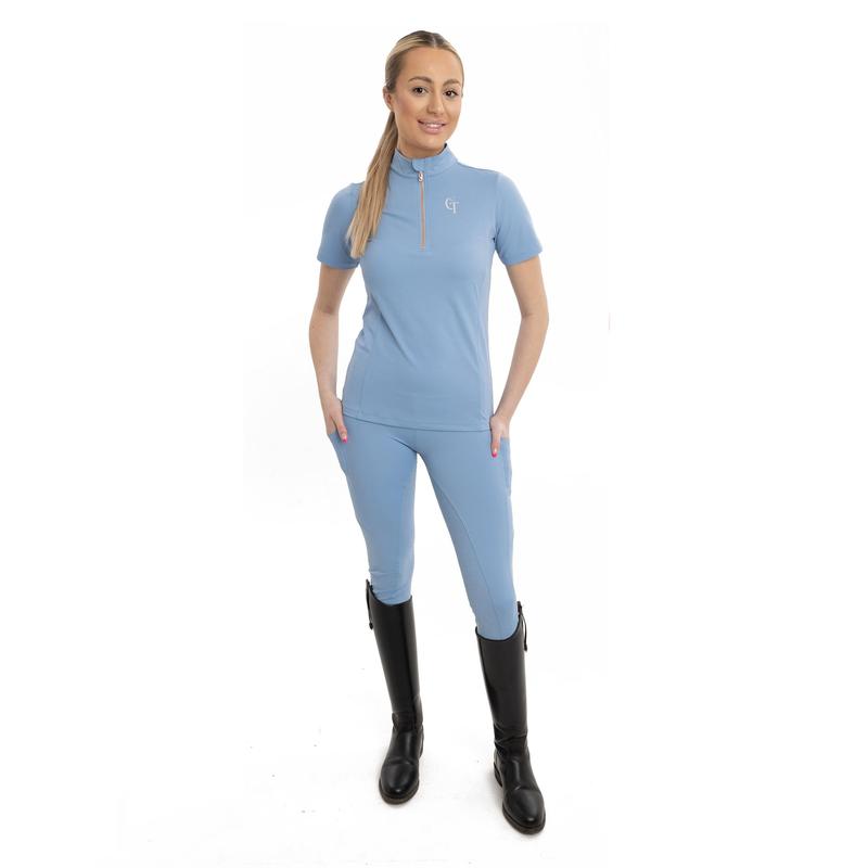 Horse Riding Base Layer Short Sleeve-Sky Blue 7