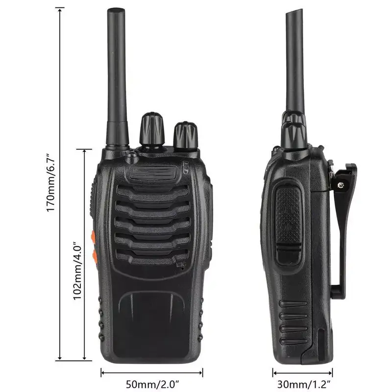 2x Baofeng BF-88E 400-470MHz Walkie Talkie Long Range Two Way Radio + Earpiece - Two Radio for Home Office Outdoor, Durable Reuable Audio 3