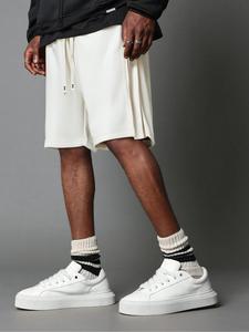 Men's Solid Color Straight Leg Shorts, Loose Casual Comfy Breathable Shorts for Summer, Men's Bottoms for Daily Wear