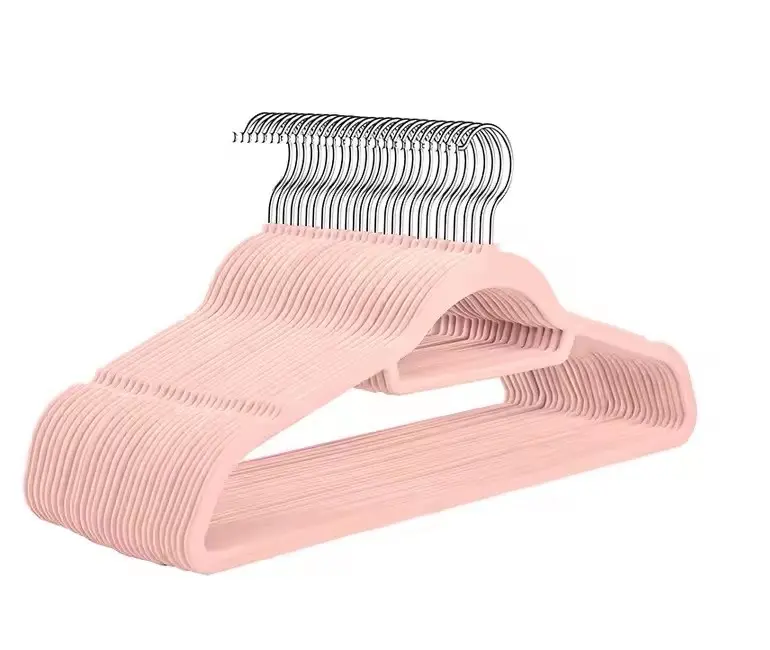 Pack of 10 Velvet Hangers, Velvet Flock 2 with Non-Slip and 360 degree hook, Coats, jackets Hanging Organiser Plastic Adjustable coathanger