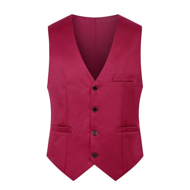 Product Introduction of Men's Casual Business Vests Slim Fit Formal Business Vest Large Size Waistcoat for Suit or Tuxedo Wedding Formal Prom 4