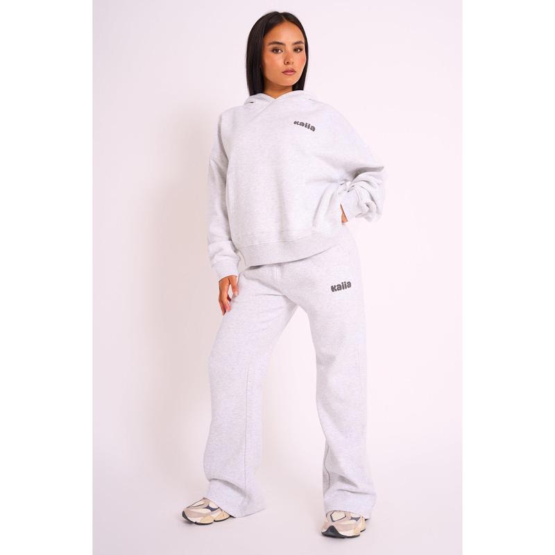 Kaiia Studio Bubble Logo Oversized Hoodie Grey Marl 2
