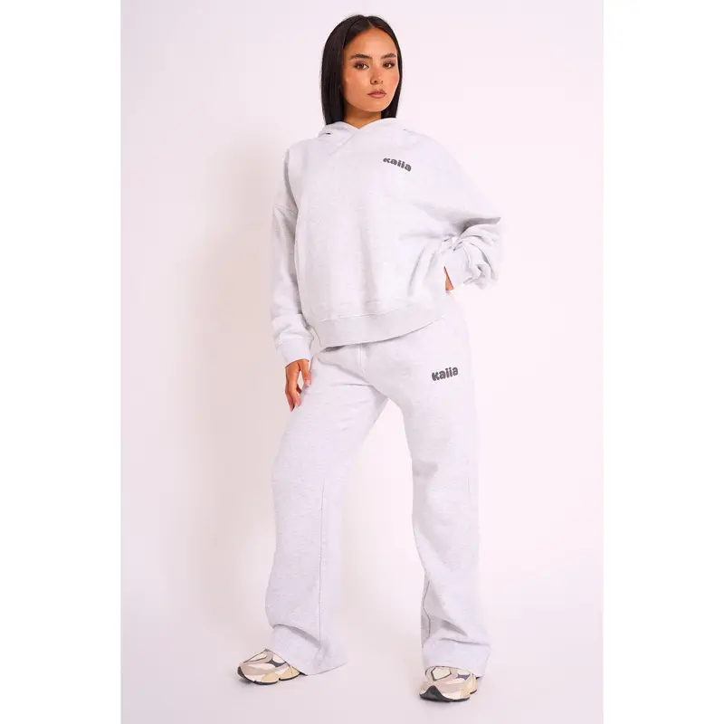 Kaiia Studio Bubble Logo Oversized Hoodie Grey Marl 2