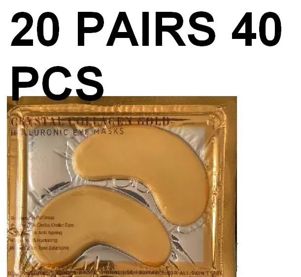Product Introduction of 20 Pair Crystal Collagen 24k Gold Under Eye Gel Pad Face Mask Anti Aging Wrinkle 4