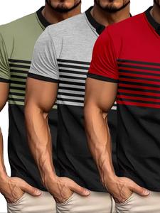 Men's Solid Color Striped Trim Polo Shirt, Regular Fit Casual Short Sleeve Top for Summer, Men's Clothes for Daily Wear, Tropical