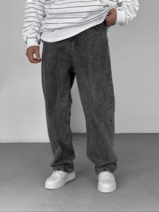 Men's Street Style Plain Denim Pants, Loose Casual Comfy Trousers for Daily Wear, Fashion Men's Bottoms for All Seasons, Clothing, Cotton