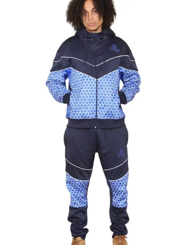 New Men's 2 Piece Logo Printed Running Jogging Hooded Tracksuit 6