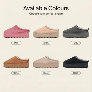 Nexsus Plus Ladies Women High Sole Faux Suede And Fur Lined Round Toe Indoor Outdoor Mule Slippers Size UK 3-8  Girls Footwear Christmas Gift Walking Shoes Shoe Slide Comfort Flipflop Breathable  Gift Valentine  Gift For Her Active Low cute  slippers