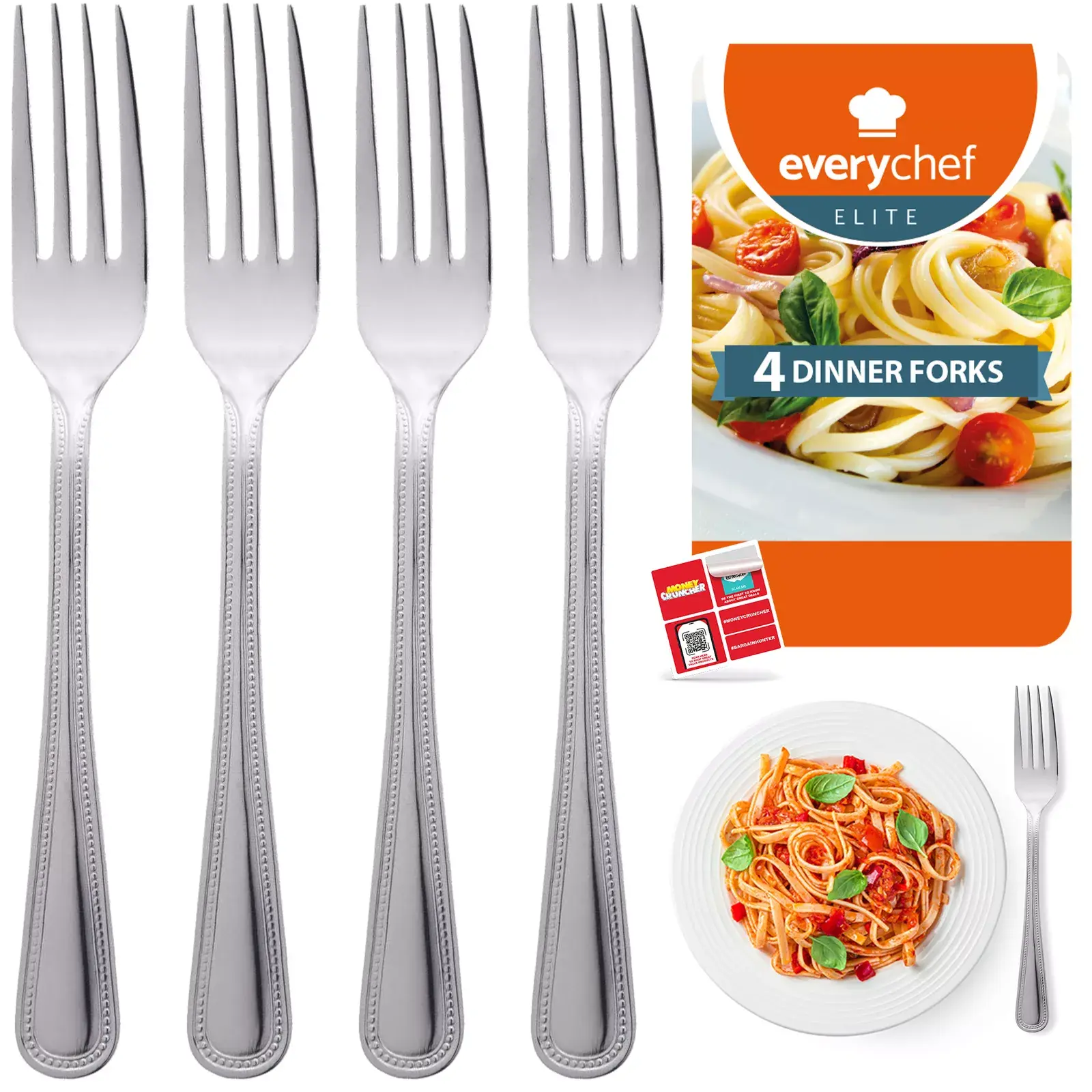 Stainless Steel Dinner Forks Cutlery Set - 4-16pk for Kitchen and Dining Table - Tableware