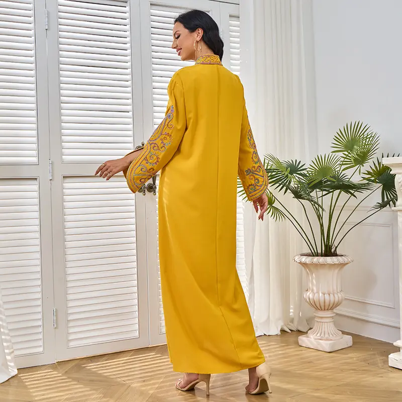 MT228 women's travel robe new rope embroidered elegant dress women 4