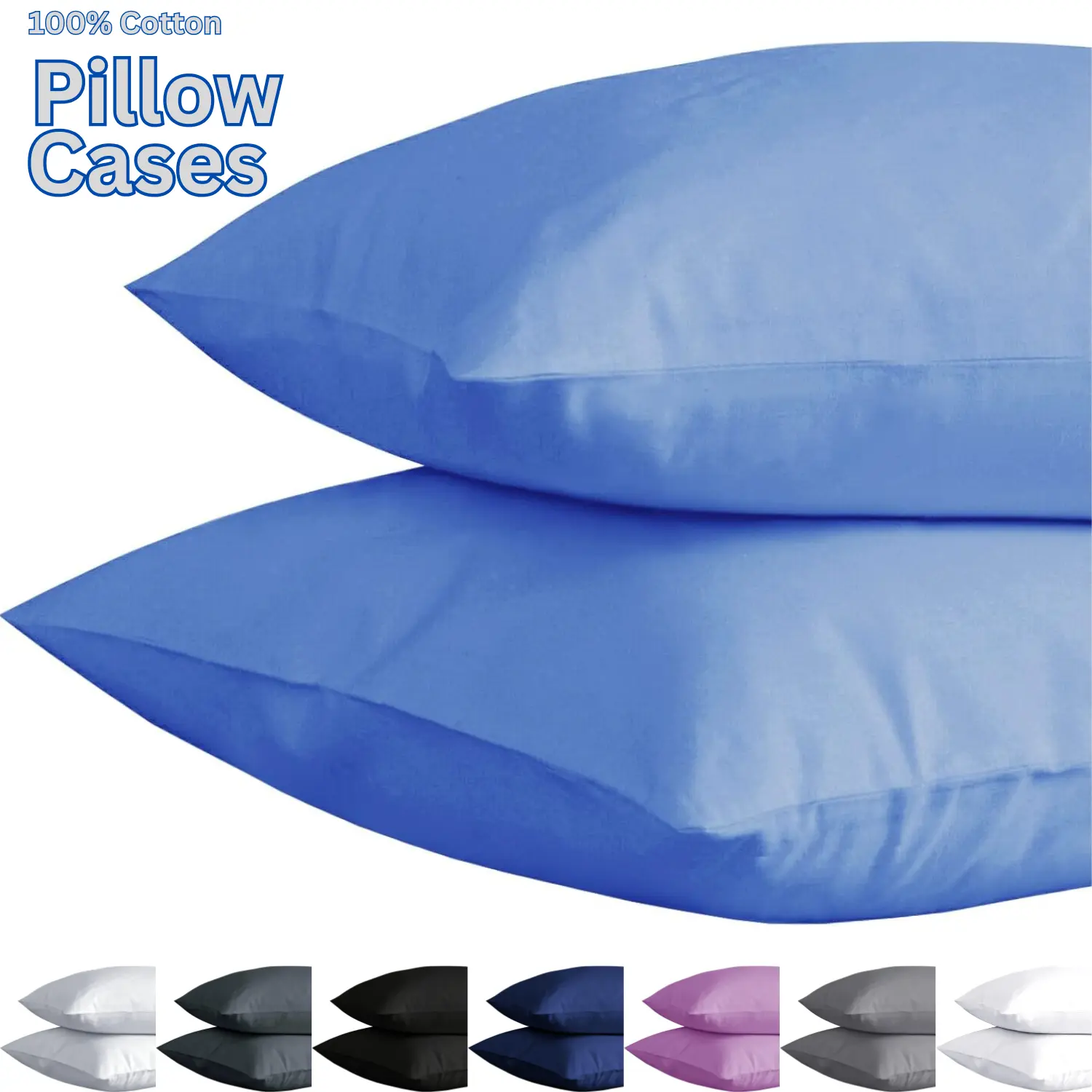 4 Pack Pillow Cases 100% Egyptian Cotton 200 Thread Counts 50 x 75 cm  Housewife Pillowcase | Pillow Covers  Hotel Quality  Soft & Durable Pillow Protectors LUXURY PILLOW CASES HOTEL QUALITY Breathable Perfect for Home & Hospital, Queen Pillow Protectors