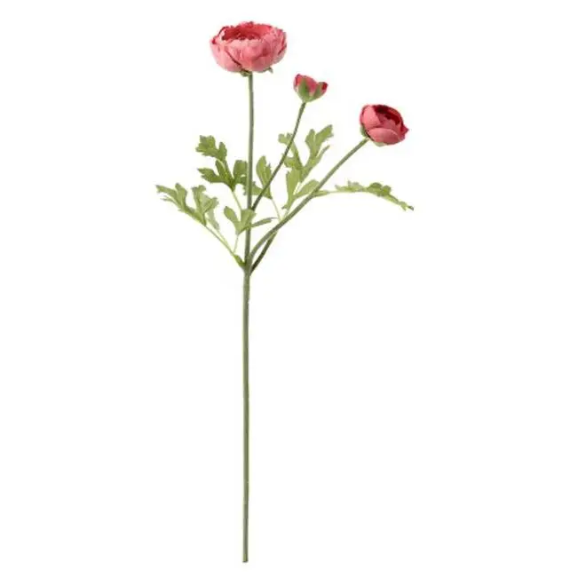 SMYCKA Artificial Ranunculus Flower – Dark Pink, Indoor/Outdoor Decorative Stem