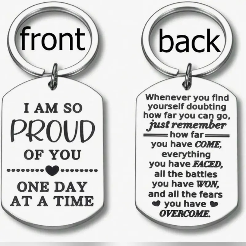 I'm So Proud of You, One Day at a Time Keychain - Inspirational Gift for Graduation or Encouragement