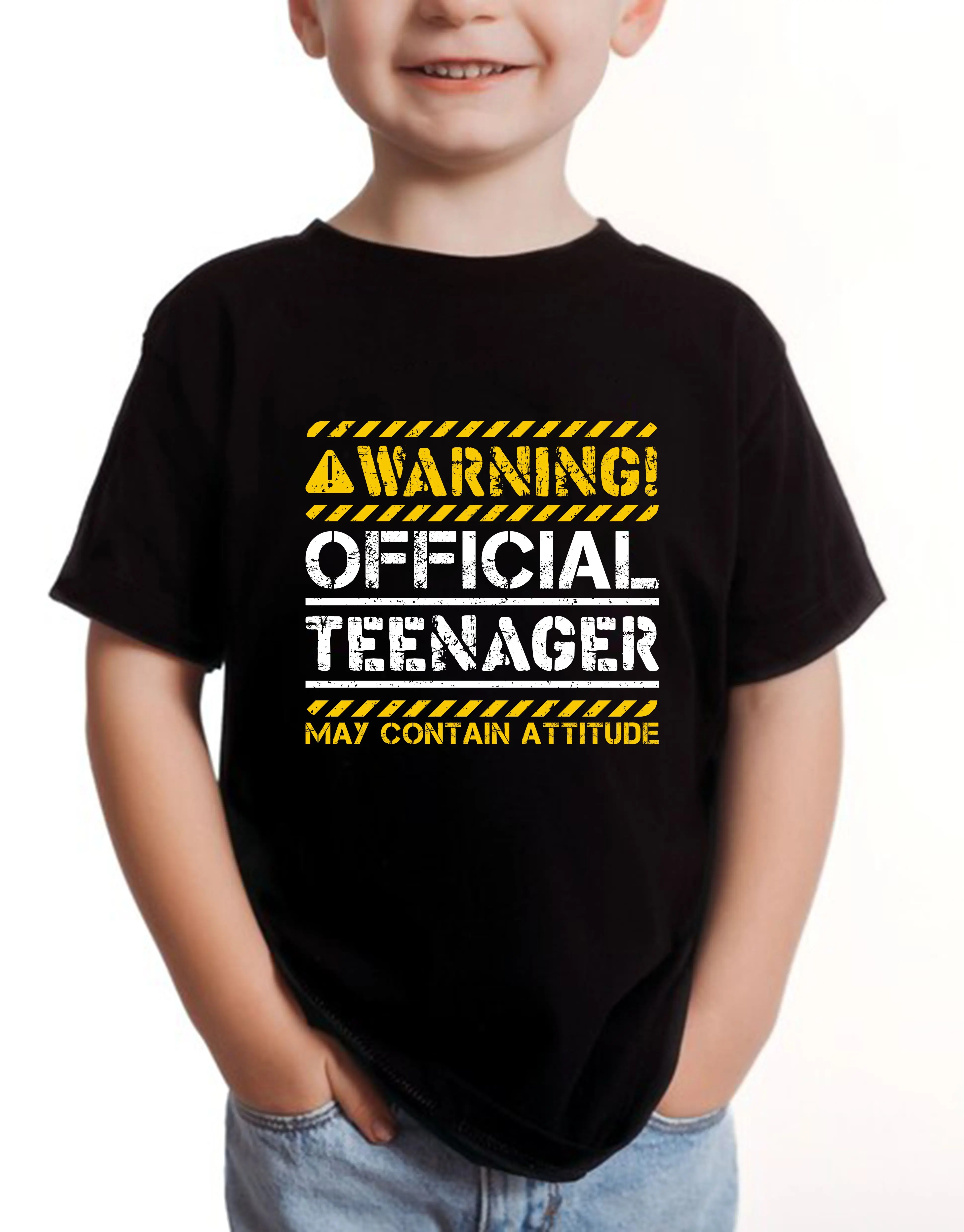Warning Official Teenager T-Shirt Teenager boys girls tshirt, Gift for 13 Year Old, 13th Birthday gift tee, Teen party funny unisex gift top