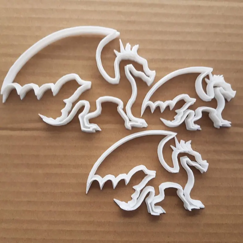 Dragon Wings Lizard Smaug Shape Cookie Cutter Dough Biscuit Pastry Fondant Sharp Stencil Mythical Creature Fire Wales Welsh 0