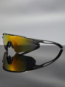 Hollow Out Design Sporty Sunglasses, Windproof UV Protection Sports Sunglasses, Unisex Athletic Sunglasses for Outdoor Sports Cycling Driving Fishing