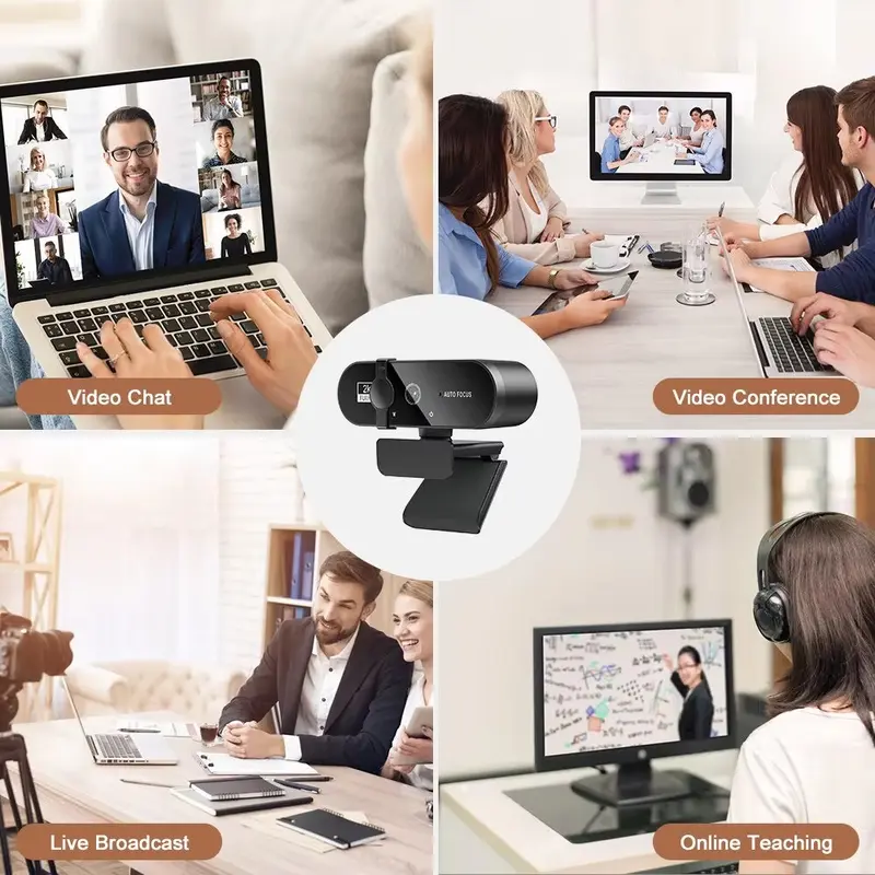 4K Webcam 1080P Mini Camera 2K Full HD Webcam with Microphone 30Fps USB Web Cam for Auto Focus PC Laptop Video Shooting Camera 6