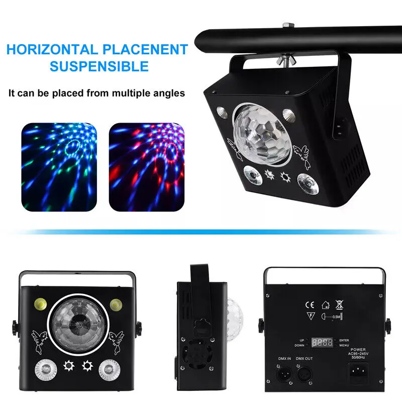 UK Party Essential: DMX RGB LED Laser Scanner Projector - Strobe Laser Light for DJ & Disco Stages 6