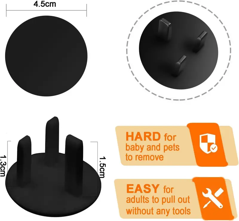 Child Safety Plug Covers for Electrical Outlets - Pack of 10 1