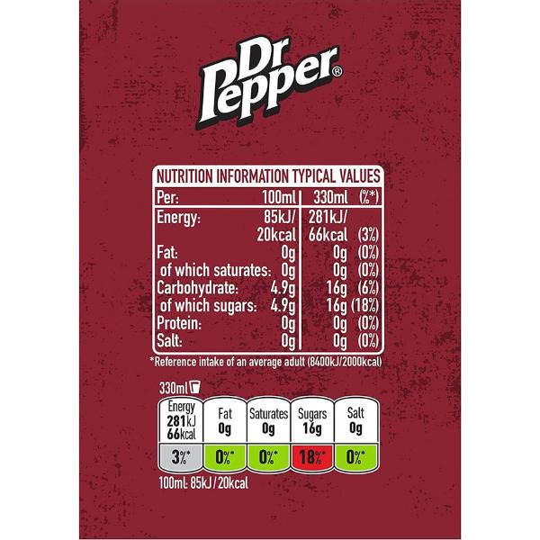 Dr Pepper Fizzy Drink 8 Pack – Bold Sparkling Fruit Flavour, 330ml Cans for Chilled Refreshment Anytime 4
