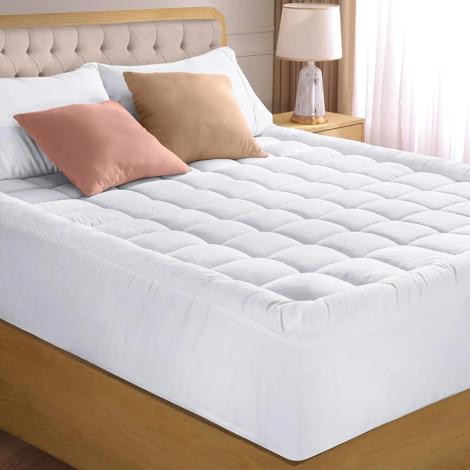Mattress Topper 4 Inch/10cm 1000 GSM Heavy Fill Super Soft and Fluffy Hand Filled Single Double King Sizes