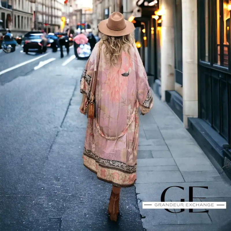 Long Kimono Robe For Women With Bohemian Style | Unique Boho Cotton Kimono Robe Cardigan For Women | Gift For Mom 2