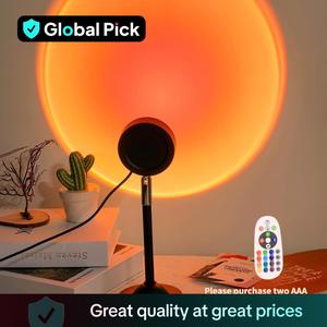 Sunset Lamp Projector LED Lights, Adjustable Projection LED Atmosphere Light, Night Light, Desk Lights for Bedroom Photography, Gadgets, Light Shades, Home Essentials, Room Accessories